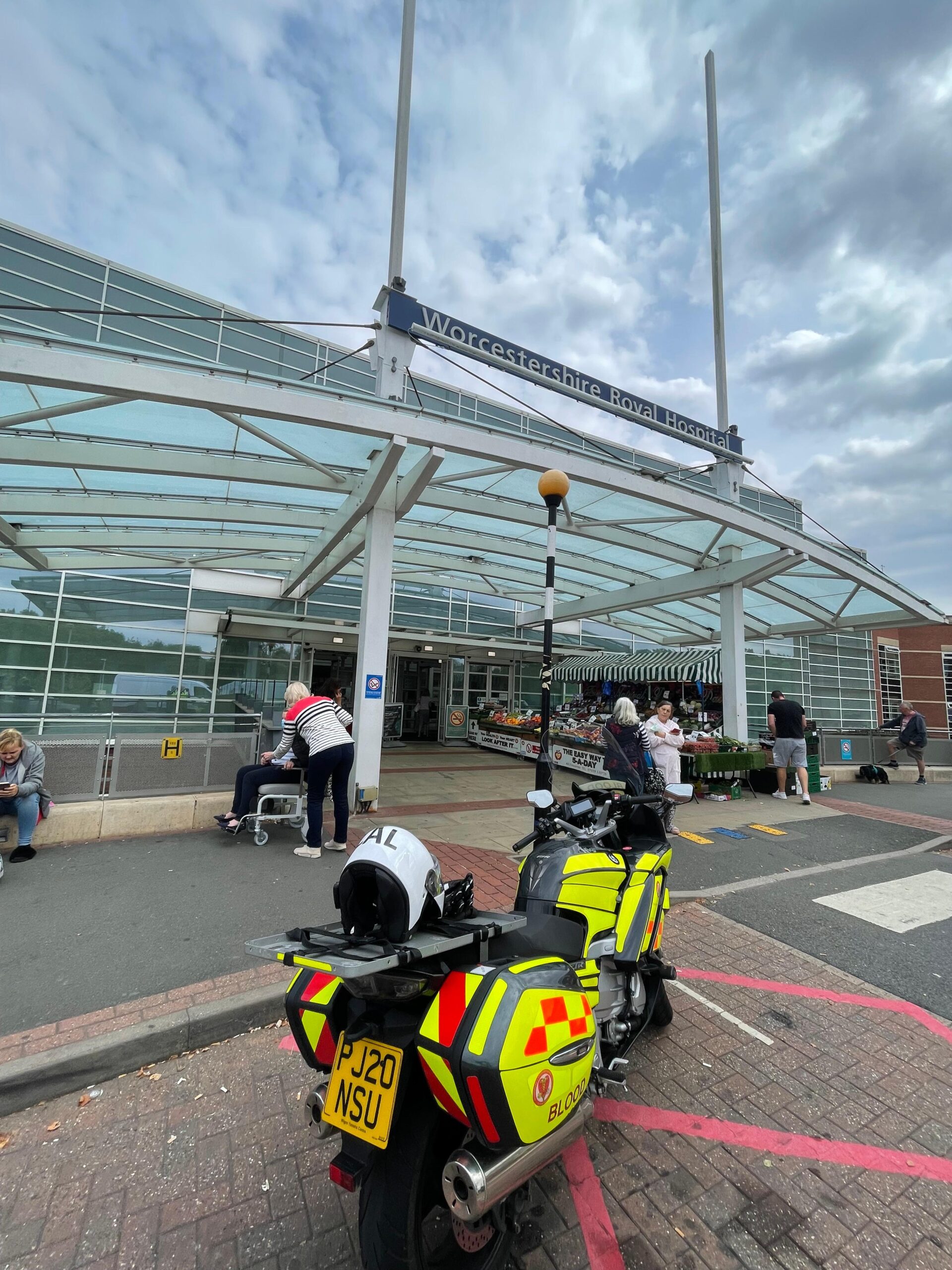 CAL bloodbikes outside hospital