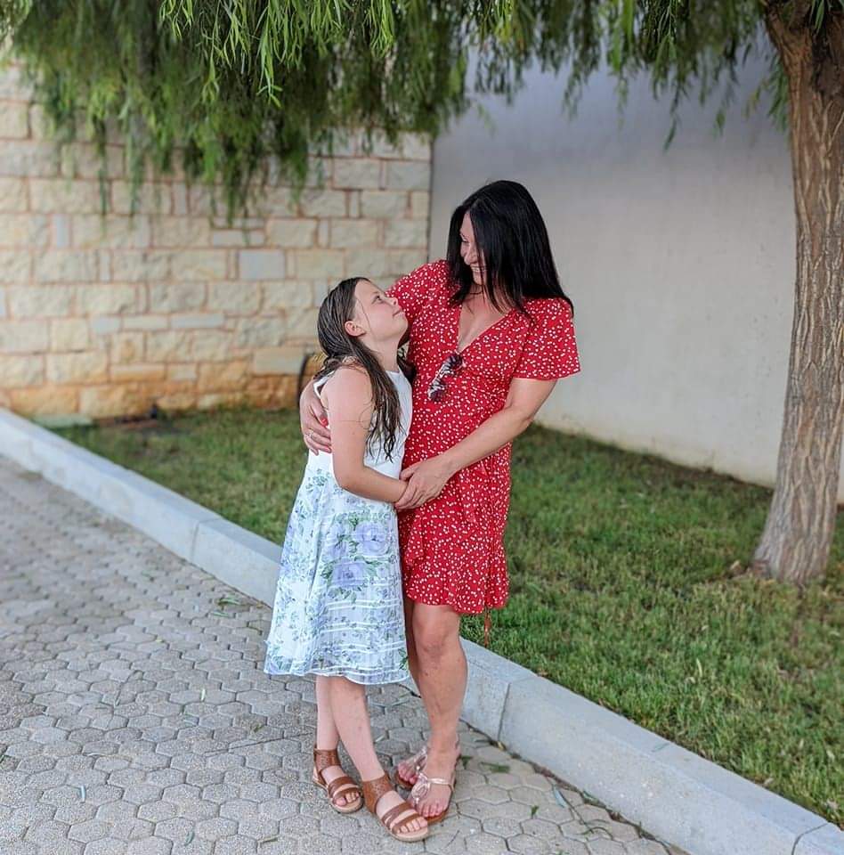 Jules Weaver with her daughter